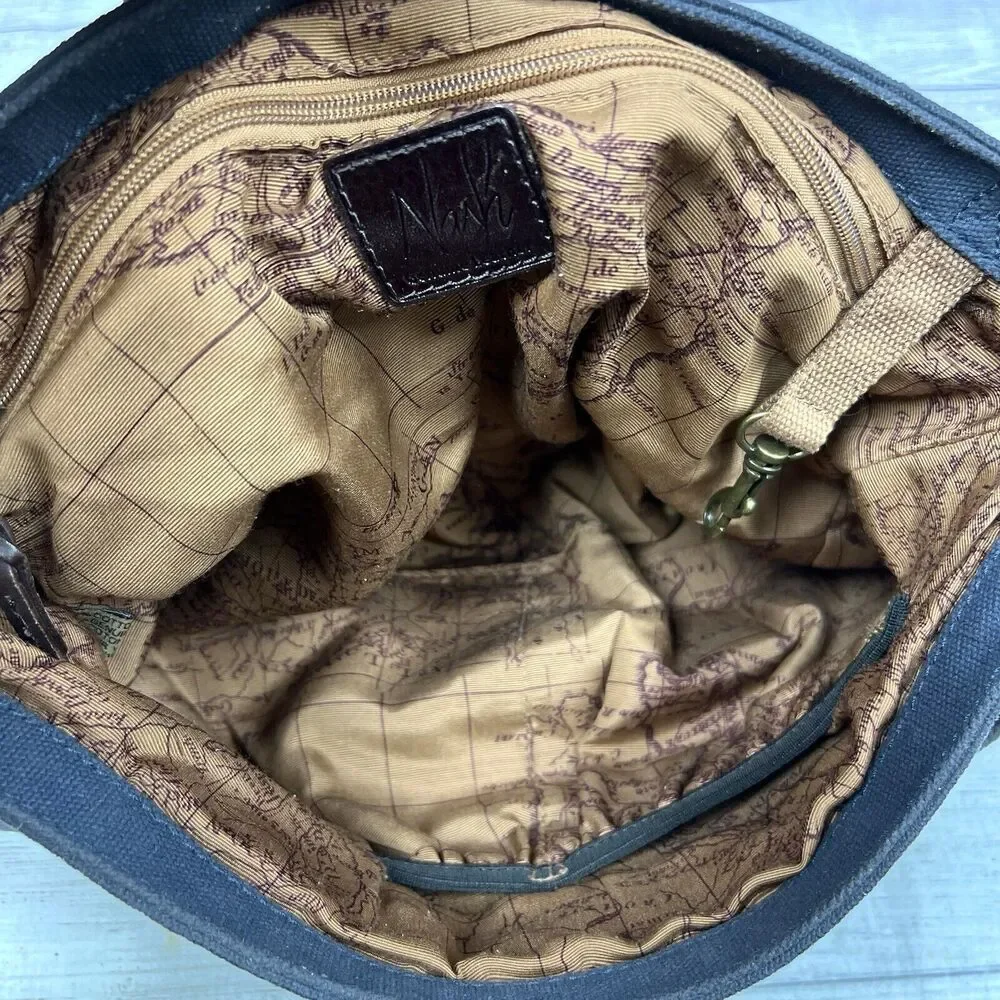 Patricia Nash Men's Leather Brown Blue Messenger Bag Travelers